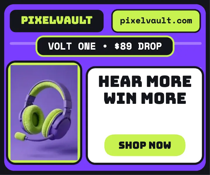 Pixelvault Volt One headset drop ad template