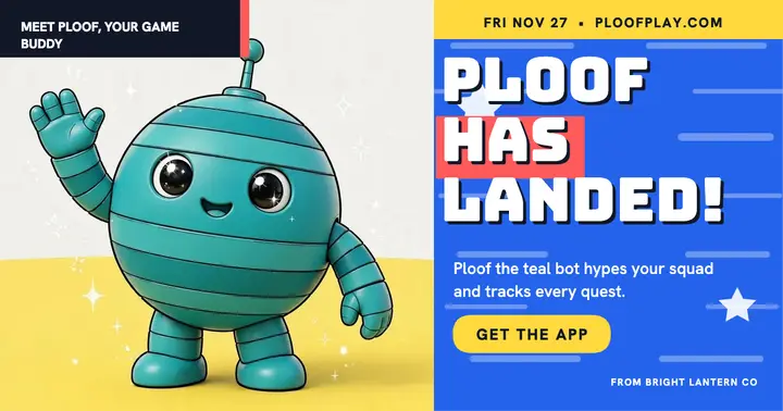Ploof buddy app launch post: game app launch post template