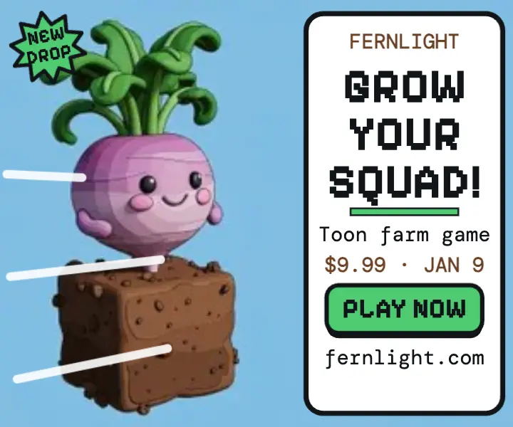 Sprout Squad toon farm game drop ad template