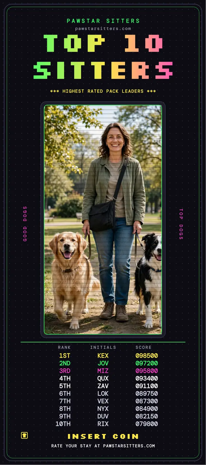 Pawstar top 10 sitters leaderboard template