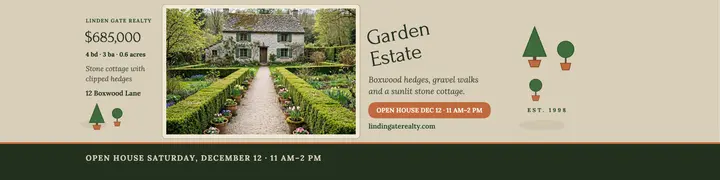 Hedge House garden estate banner template