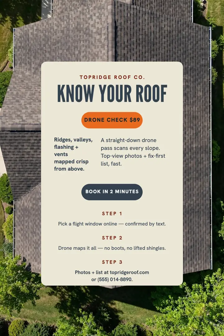 Topridge drone roof check poster template