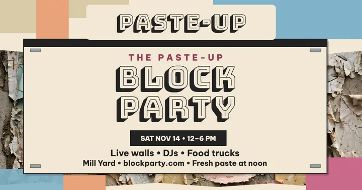 Paste-Up Block Party torn wall poster template