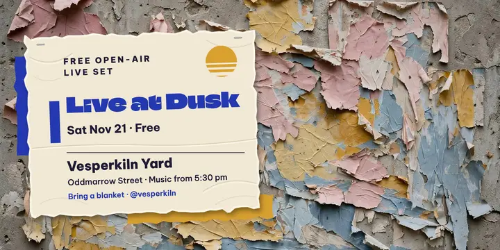 Live at Dusk free open-air set, torn poster wall template