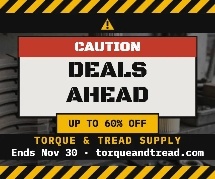 Torque and Tread caution deals clearance ad template