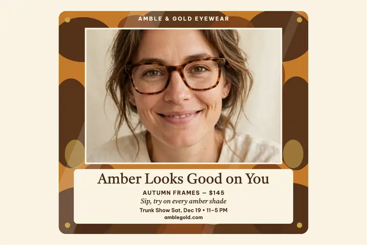 Amble and Gold amber frames postcard template