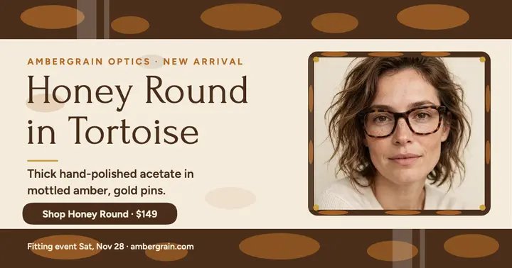 Ambergrain Honey Round tortoise launch post template