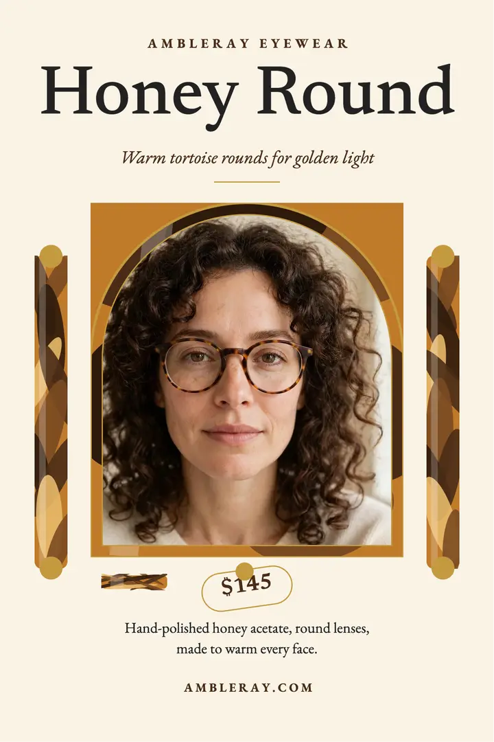 Ambleray Honey Round launch poster: eyewear launch poster template