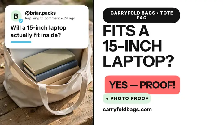 Carryfold tote FAQ reply thumbnail template
