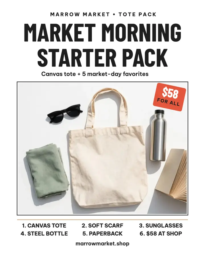 Marrow Market tote starter pack post template