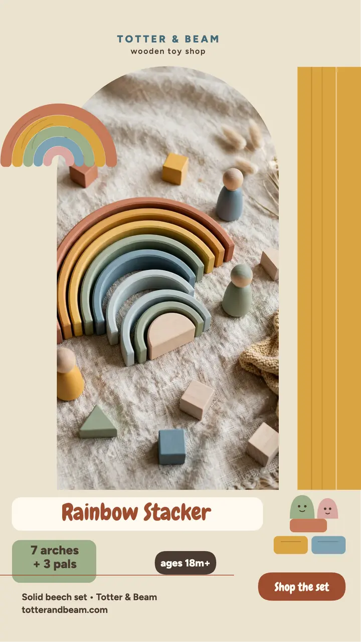 Totter and Beam rainbow stacker story template