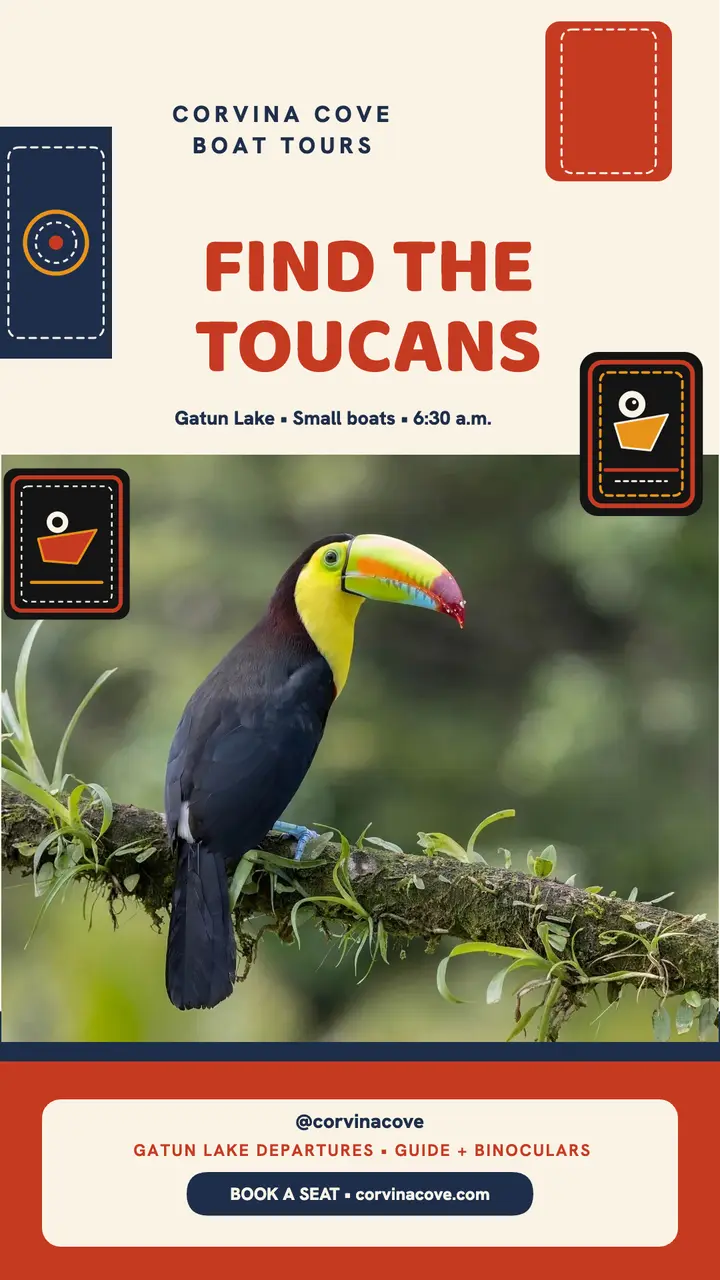 Corvina Cove toucan boat tour mola story template