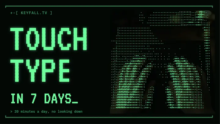 Keyfall touch typing thumbnail template