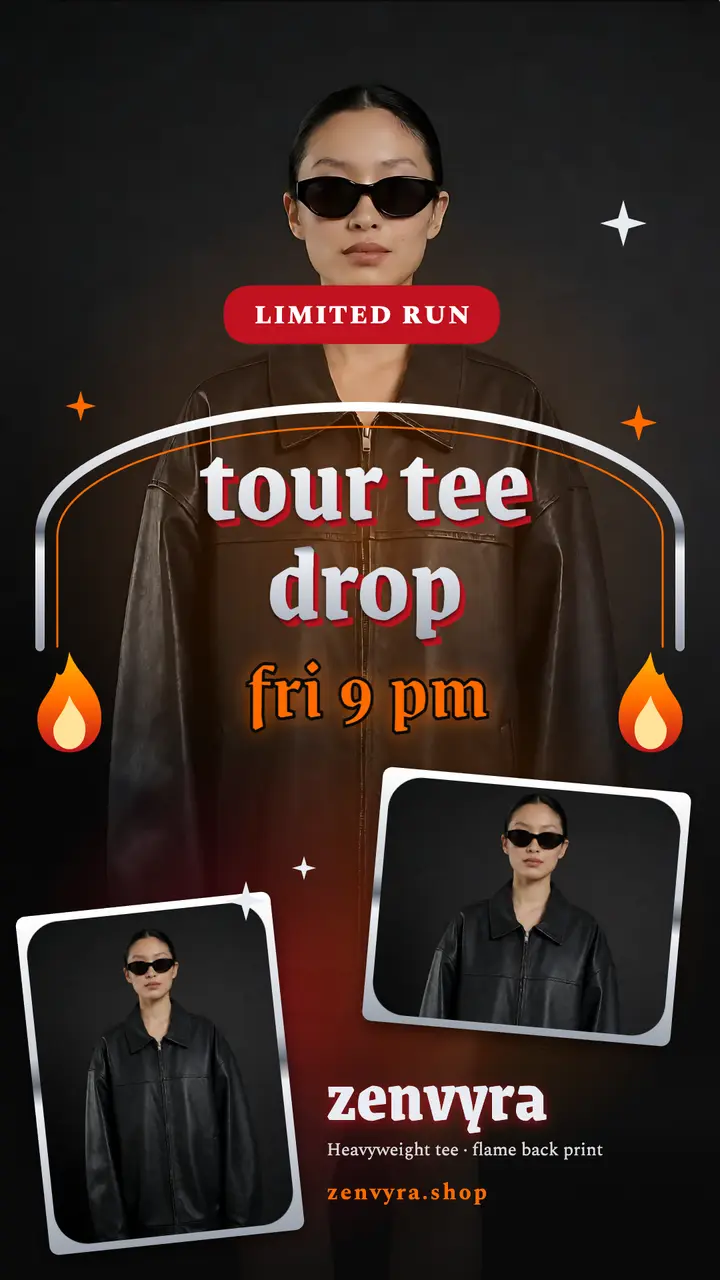 Zenvyra tour tee drop story, bootleg tee template