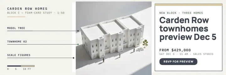 Carden Row townhome model header template