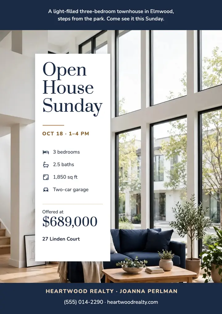 Modern townhouse open house template