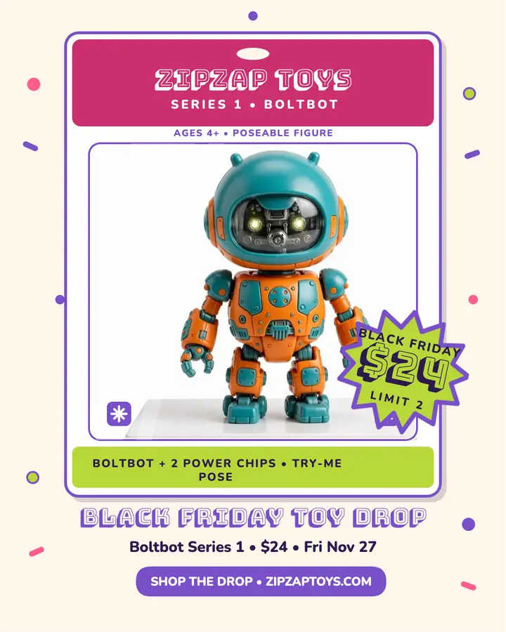 Zipzap Boltbot Black Friday blister post template
