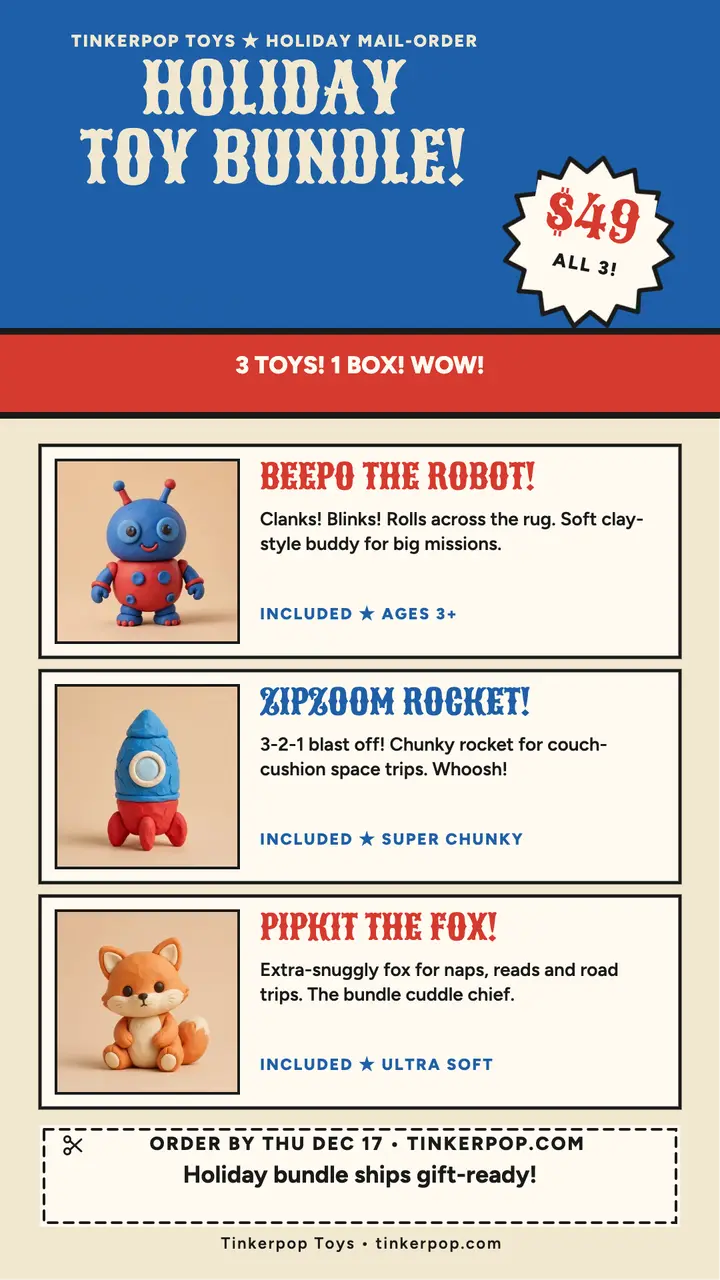Tinkerpop holiday toy bundle comic story template