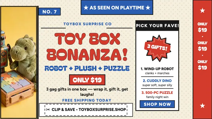 Toybox Surprise toy bundle comic thumbnail template