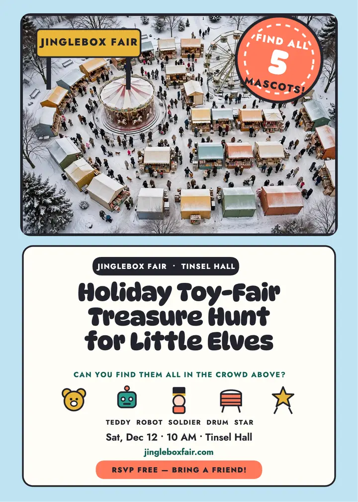 Jinglebox Fair treasure hunt invitation template