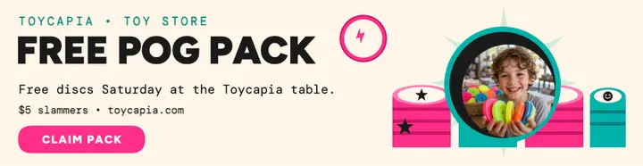 Toycapia pog pack giveaway billboard: toy giveaway billboard template
