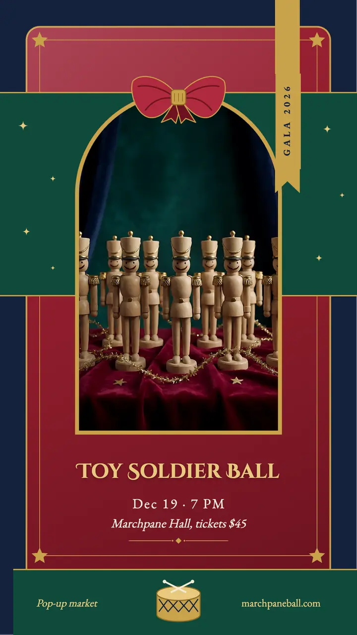 Toy Soldier Ball holiday story, Marchpane Hall template
