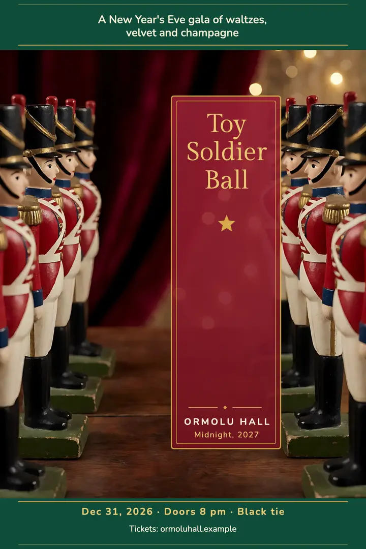 Toy Soldier Ball New Year's Eve gala poster template