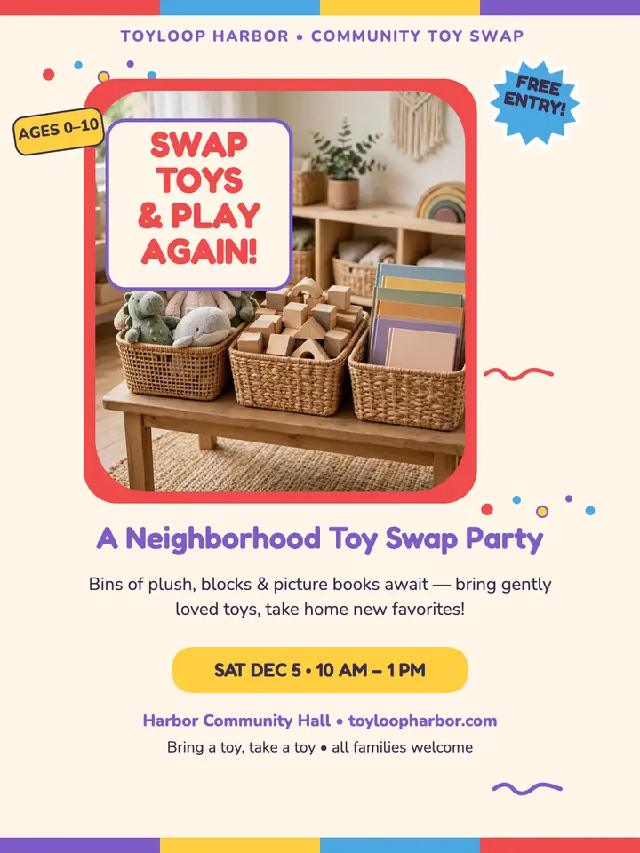Toyloop Harbor toy swap candy post template