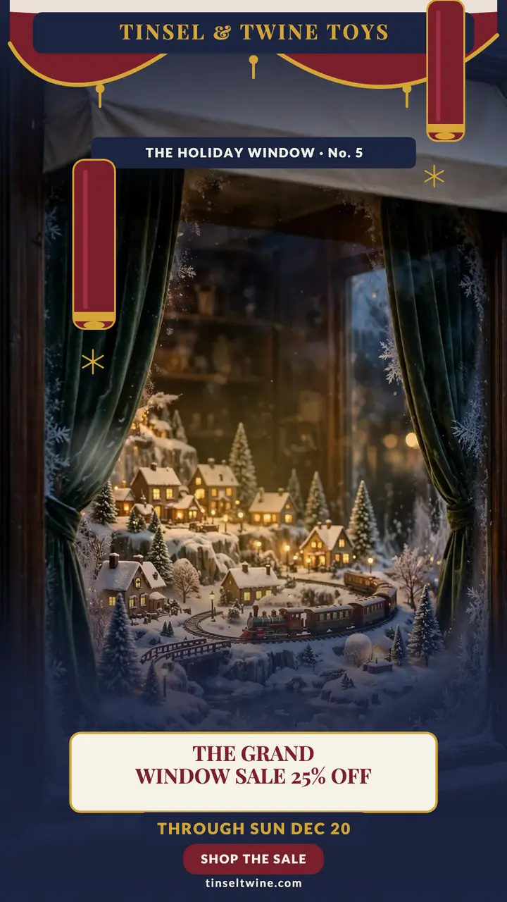 Tinsel and Twine holiday window sale story template