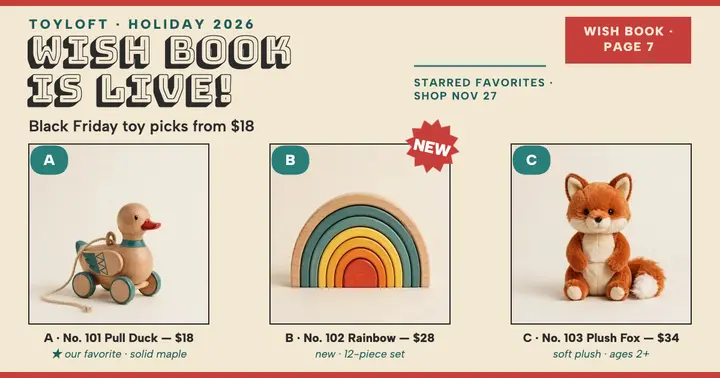 Toyloft wish book toy launch post template