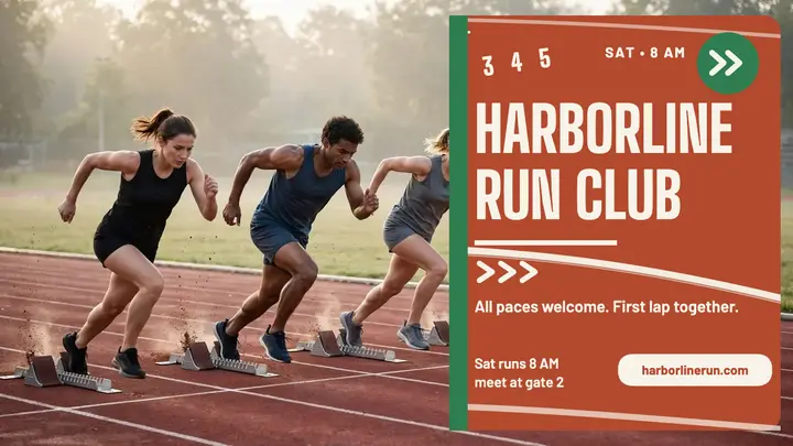 Harborline Run Club track thumbnail template