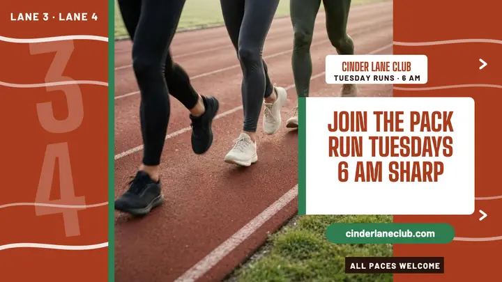 Cinder Lane Club run club thumbnail template