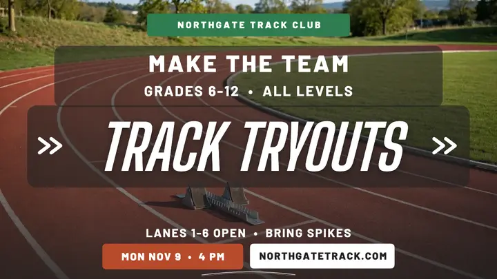 Northgate track tryouts thumbnail template