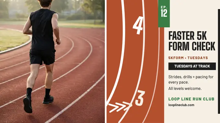 Loop Line Run Club faster 5K thumbnail template