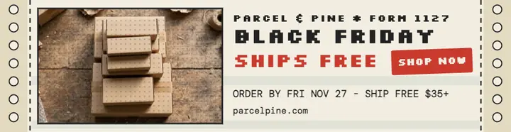 Parcel and Pine Black Friday shipping ad template