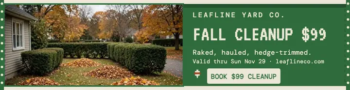Leafline fall cleanup tractor-feed billboard template