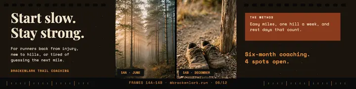 Brackenlark trail coaching half-frame banner template