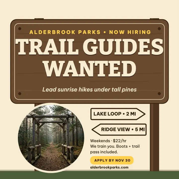 Alderbrook trail guide hiring post template