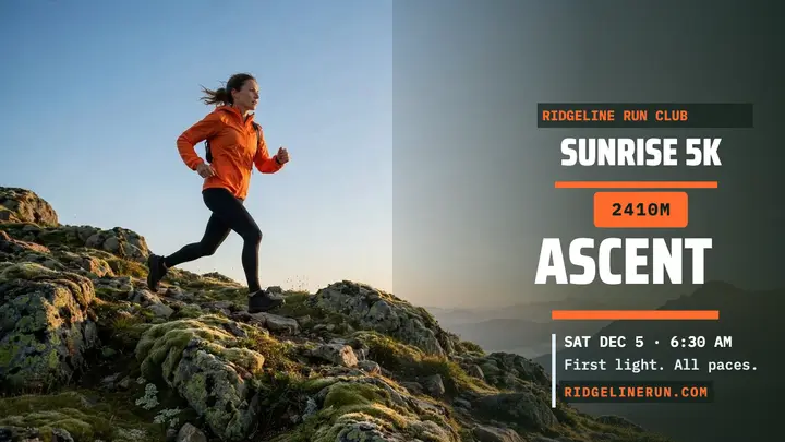 Ridgeline sunrise run thumbnail template