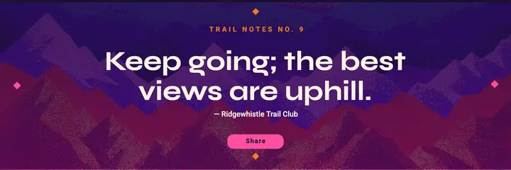 Trail running club quote header, grain dusk template