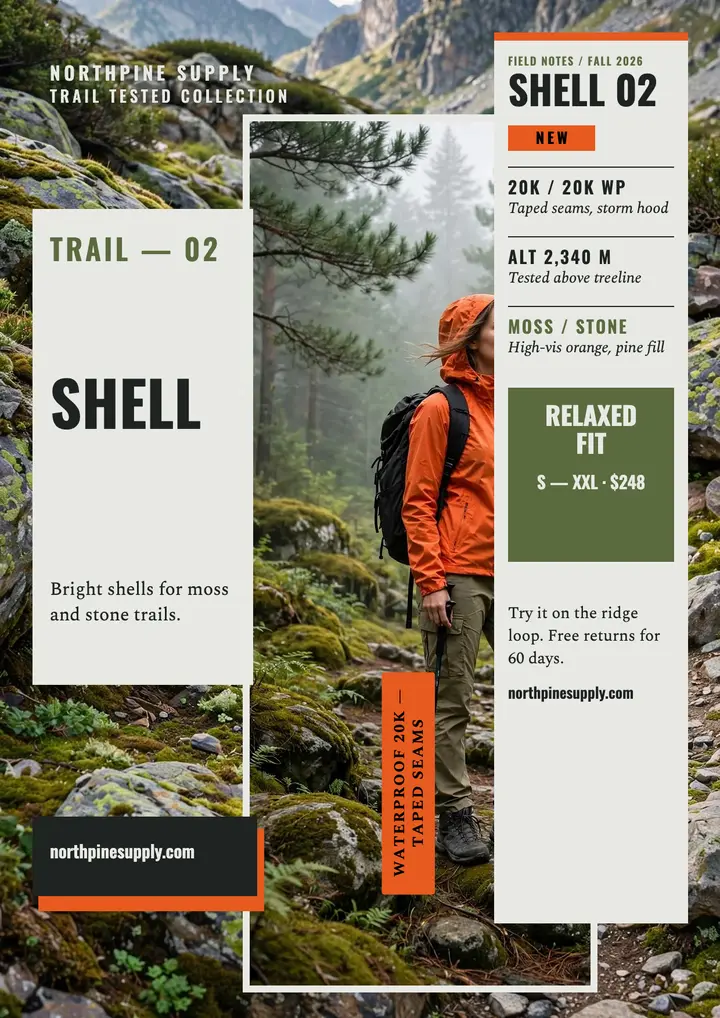 Northpine trail shell flyer template