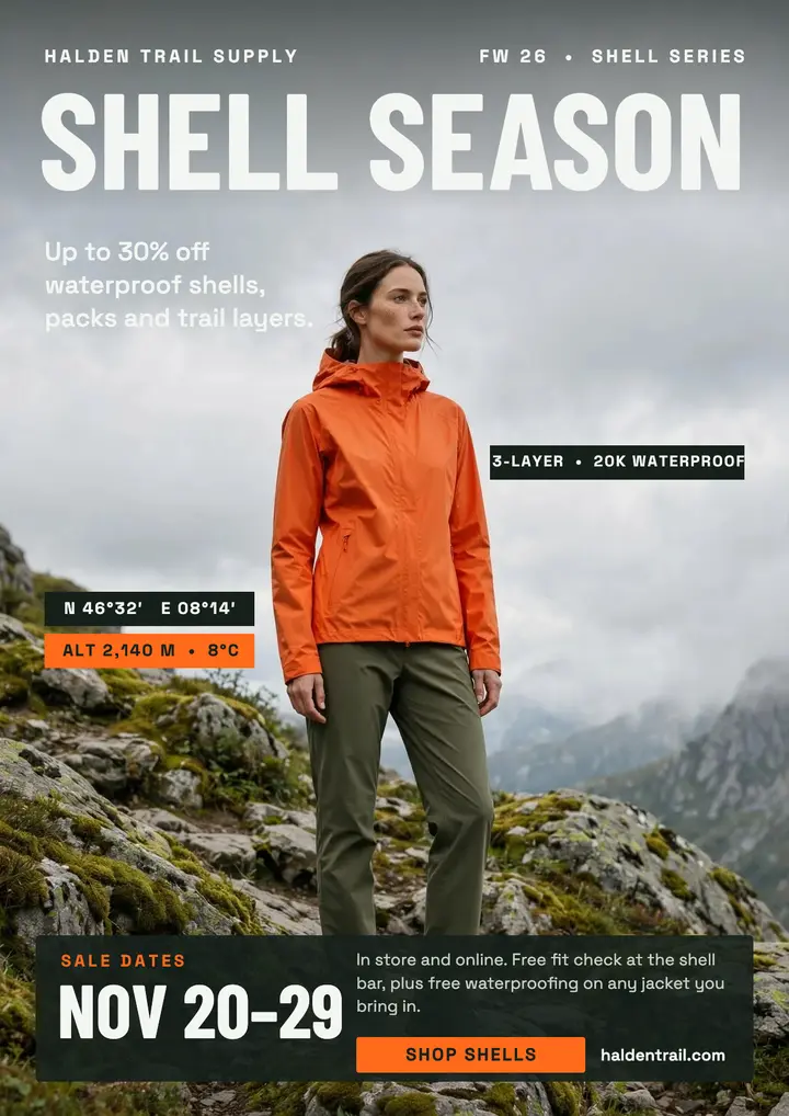 Halden shell season sale flyer template