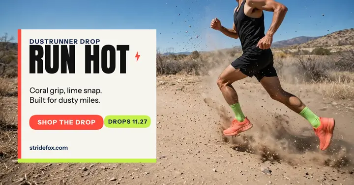 Stridefox Dustrunner trail shoe drop post template