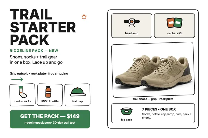 Ridgeline trail starter pack cutouts template