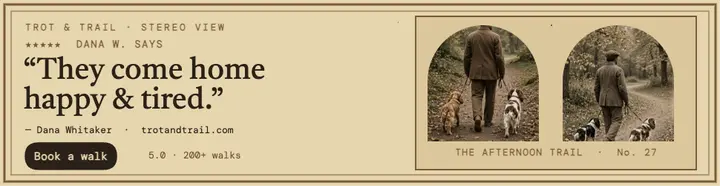 Trot and Trail stereoview review billboard template