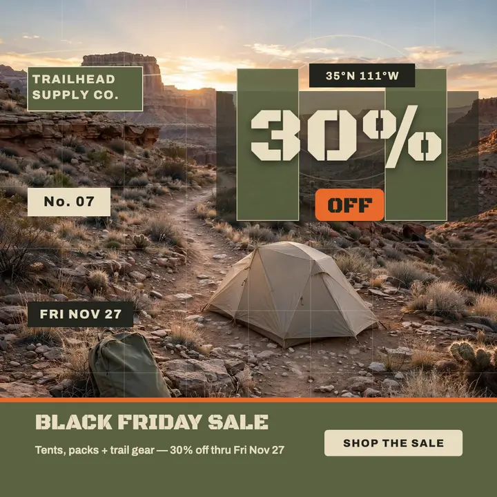 Trailhead Supply Black Friday sale post template
