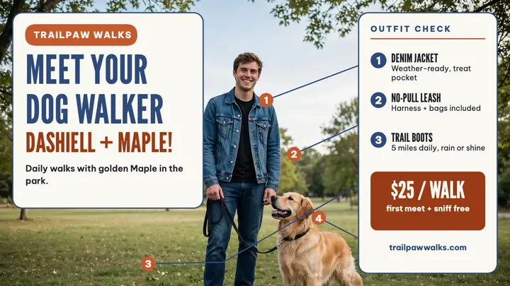 Trailpaw Walks dog walker intro thumbnail template