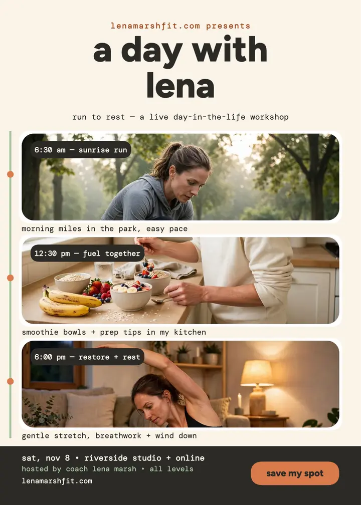 A Day With Lena trainer routine invitation: fitness routine invitation template