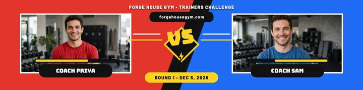 Forge House trainers challenge versus banner template