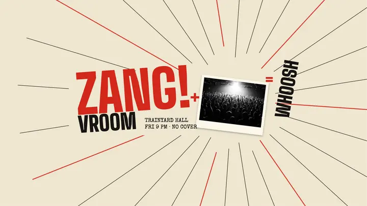 Trainyard Hall futurist sound-word banner template